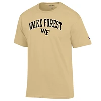 Men's Champion  Gold Wake Forest Demon Deacons Arch Over Logo T-Shirt