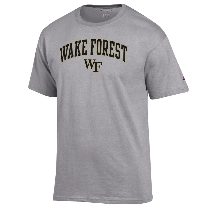 Men's Champion  Heather Gray Wake Forest Demon Deacons Arch Over Logo T-Shirt