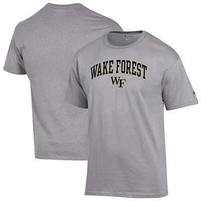 Men's Champion  Heather Gray Wake Forest Demon Deacons Arch Over Logo T-Shirt
