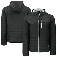 Men's Cutter & Buck  Black Wake Forest Demon Deacons Rainier Eco PrimaLoft Hooded Full-Zip Jacket