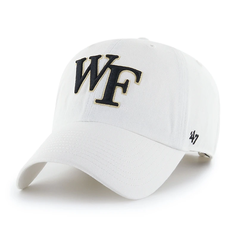 Men's '47 White Wake Forest Demon Deacons Clean Up Adjustable Hat
