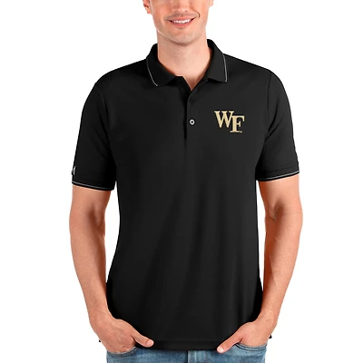 Men's Antigua Black Wake Forest Demon Deacons Affluent Polo
