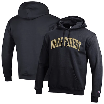 Men's Champion  Black Wake Forest Demon Deacons Basic Arch Fleece Pullover Hoodie