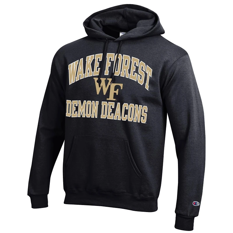 Men's Champion Black Wake Forest Demon Deacons High Motor Pullover Hoodie