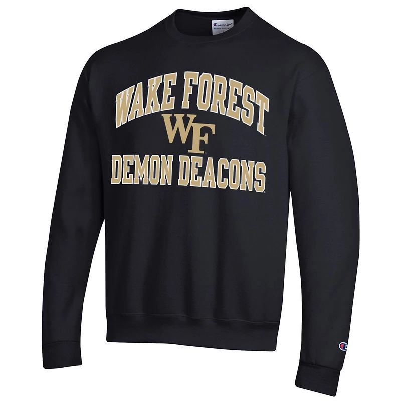 Men's Champion Black Wake Forest Demon Deacons High Motor Pullover Sweatshirt