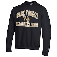 Men's Champion Black Wake Forest Demon Deacons High Motor Pullover Sweatshirt