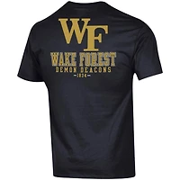 T-shirt Champion Noir Wake Forest Demon Deacons Stack 2-Hit Homme