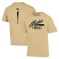 Men's Champion Gold Wake Forest Demon Deacons Rake Baseball 2-Hit T-Shirt