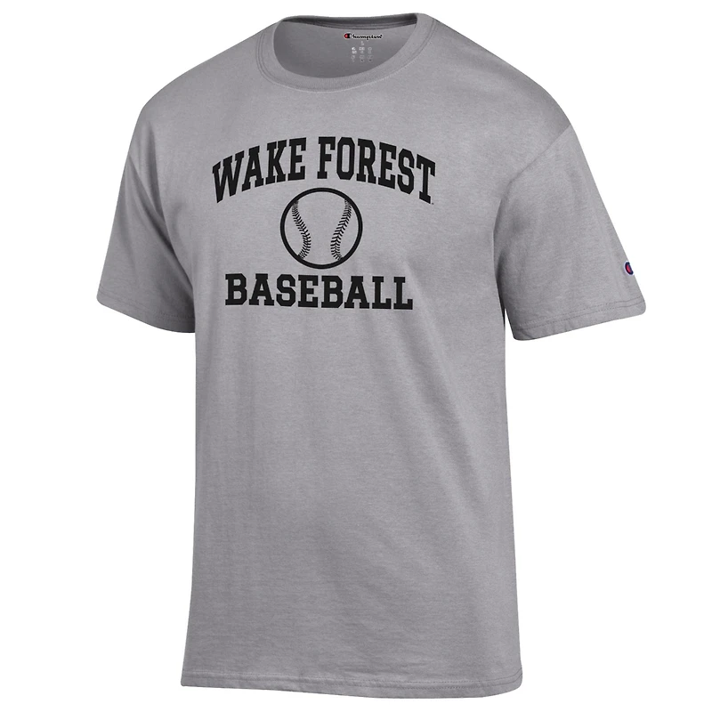 Men's Champion Gray Wake Forest Demon Deacons Baseball Icon T-Shirt