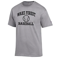 Men's Champion Gray Wake Forest Demon Deacons Baseball Icon T-Shirt