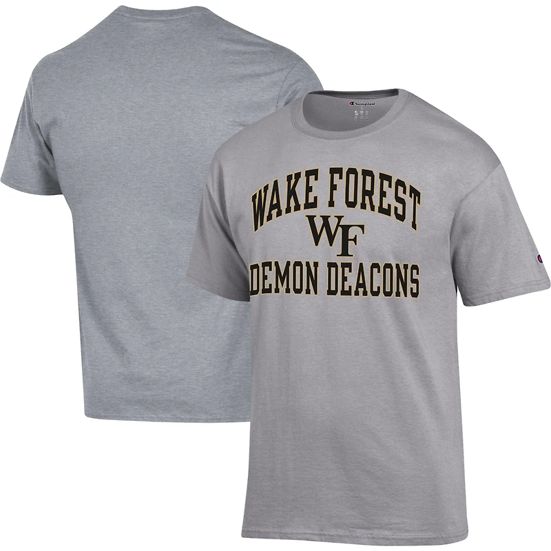 Champion Heather Grey Wake Forest Demon Deacons High Motor T-shirt pour homme