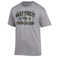 Men's Champion Heather Gray Wake Forest Demon Deacons Varsity T-Shirt