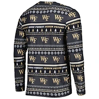 Ensemble de nuit pour homme Concepts Sport Black Wake Forest Demon Deacons Swivel avec haut à manches longues et pantalon