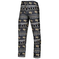 Men's Concepts Sport Black Wake Forest Demon Deacons Swivel Long Sleeve Top & Pants Sleep Set