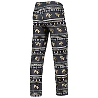 Men's Concepts Sport Black Wake Forest Demon Deacons Swivel Long Sleeve Top & Pants Sleep Set