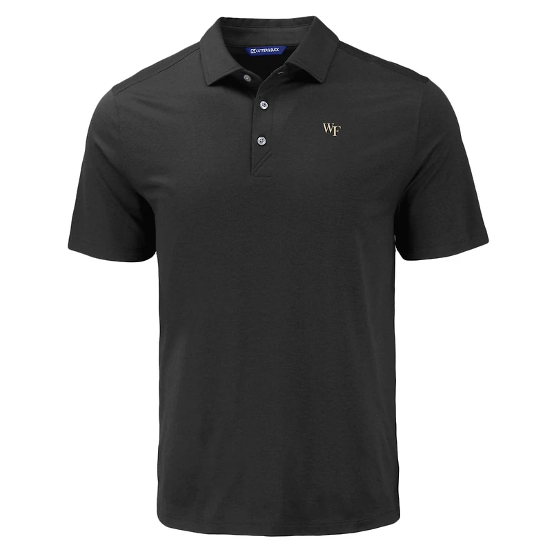 Polo homme Cutter & Buck Black Wake Forest Demon Deacons Coastline Epic Comfort Eco Recycled