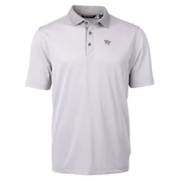 Men's Cutter & Buck  Gray/White Wake Forest Demon Deacons Big Tall Virtue Eco Pique Micro Stripe Recycled Polo