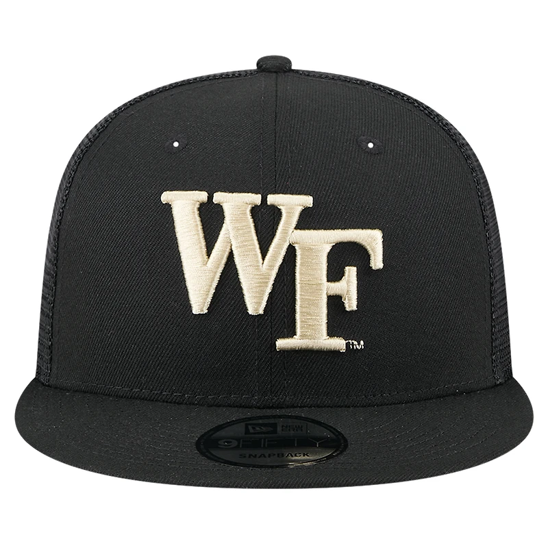 Men's New Era Black Wake Forest Demon Deacons 9FIFTY Trucker Snapback Hat