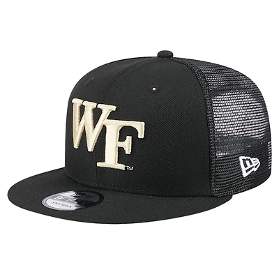 Men's New Era Black Wake Forest Demon Deacons 9FIFTY Trucker Snapback Hat