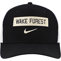 Men's Nike Black Wake Forest Demon Deacons 2024/25 Sideline Rise Trucker Adjustable Hat