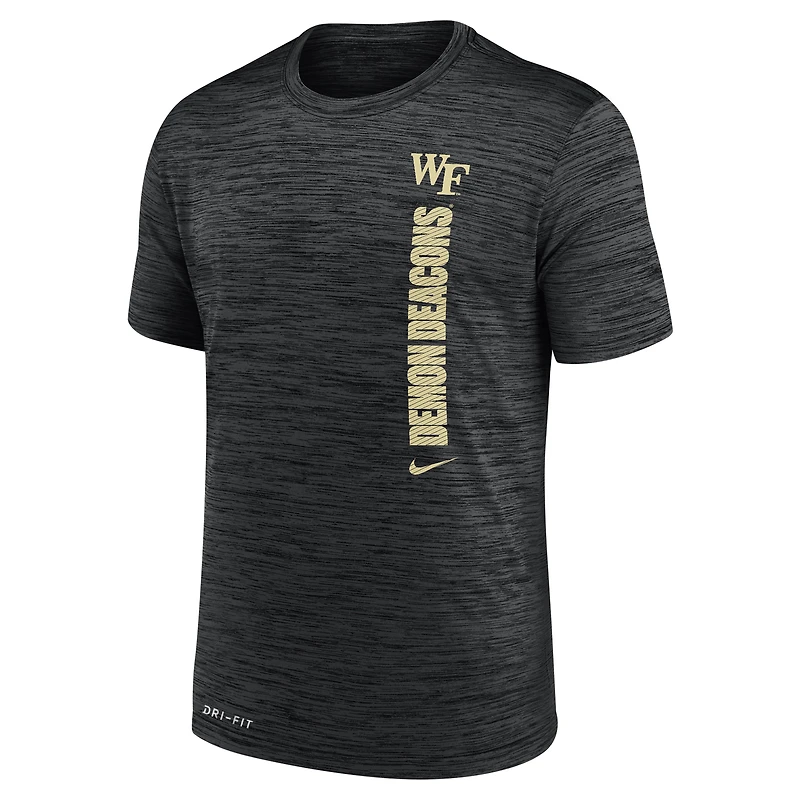 T-shirt Nike Wake Forest Demon Deacons 2024 Sideline Velocity Legend Performance pour homme, noir