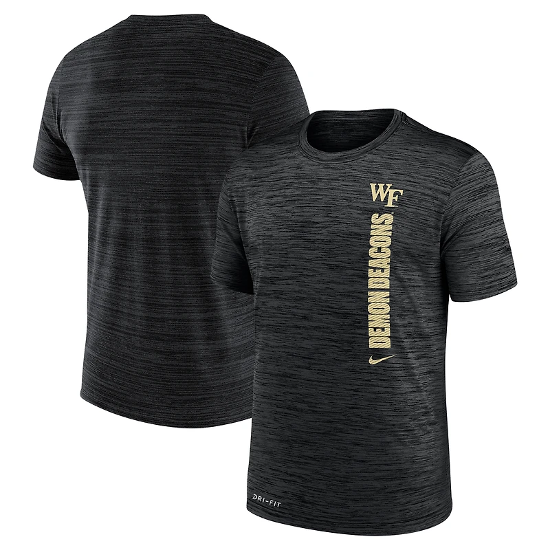 T-shirt Nike Wake Forest Demon Deacons 2024 Sideline Velocity Legend Performance pour homme, noir
