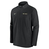 Men's Nike Black Wake Forest Demon Deacons 2024 Sideline Coach Quarter-Zip Hoodie Jacket