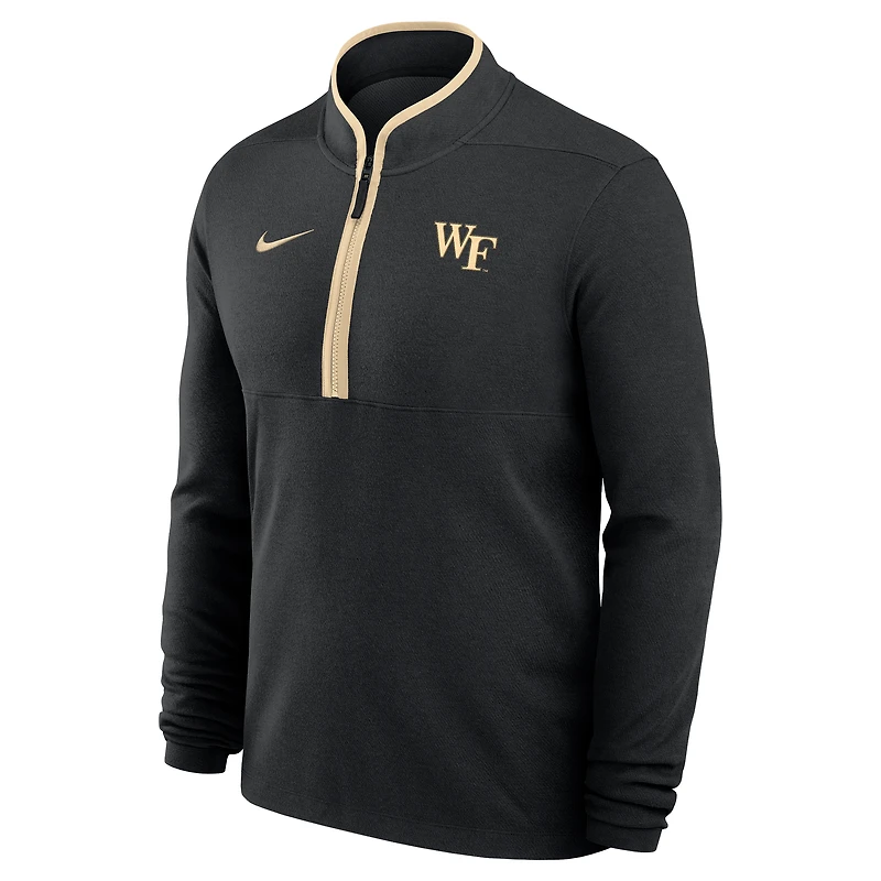 Pull-over Nike Victory Dri-FIT à demi-zip pour homme, noir, Wake Forest Demon Deacons Basketball