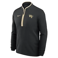 Men's Nike Black Wake Forest Demon Deacons Coaches Courtside Basketball Victory Performance Quarter-Zip Top