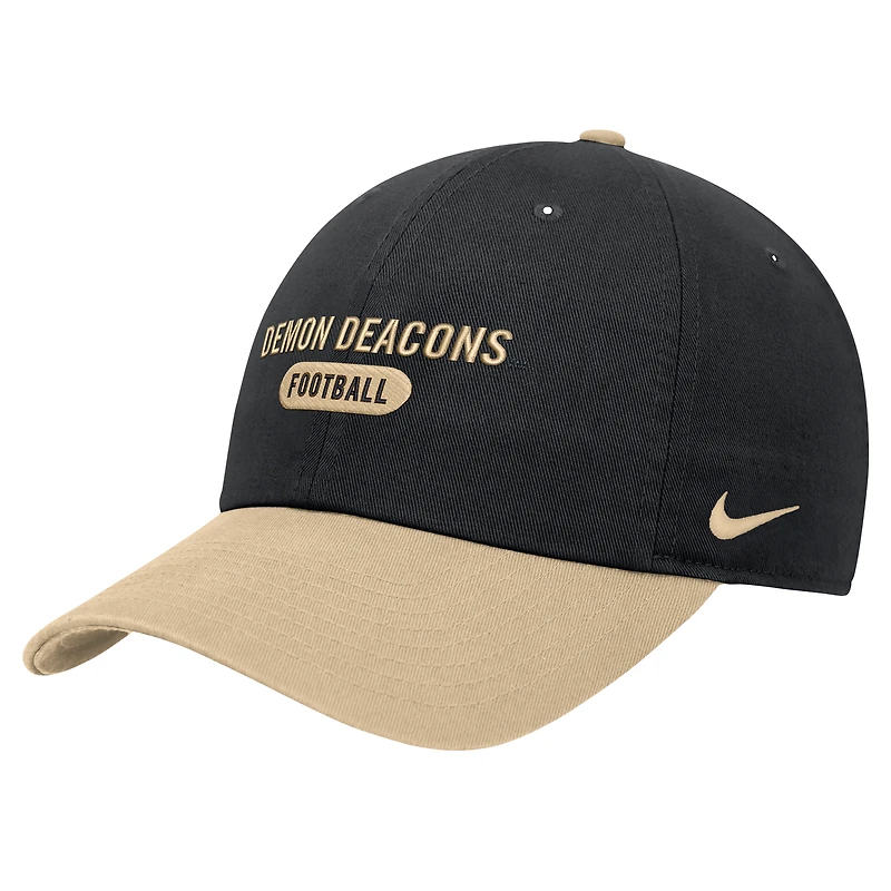 Men's Nike Black Wake Forest Demon Deacons Colorblock Club Adjustable Hat