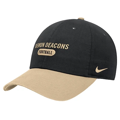 Men's Nike Black Wake Forest Demon Deacons Colorblock Club Adjustable Hat