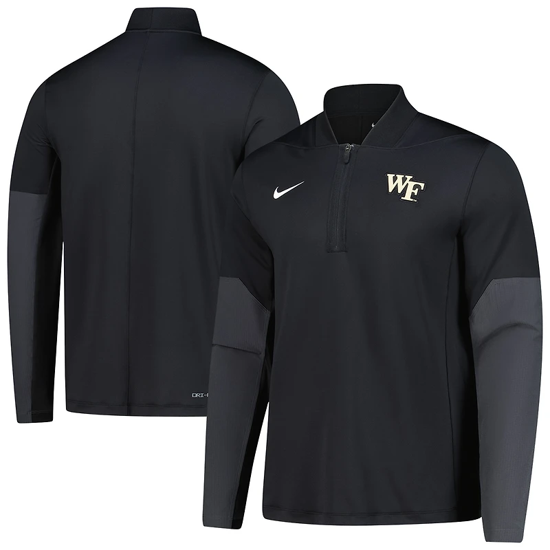 Pull demi-zip Nike Black Wake Forest Demon Deacons Dri-FIT pour homme