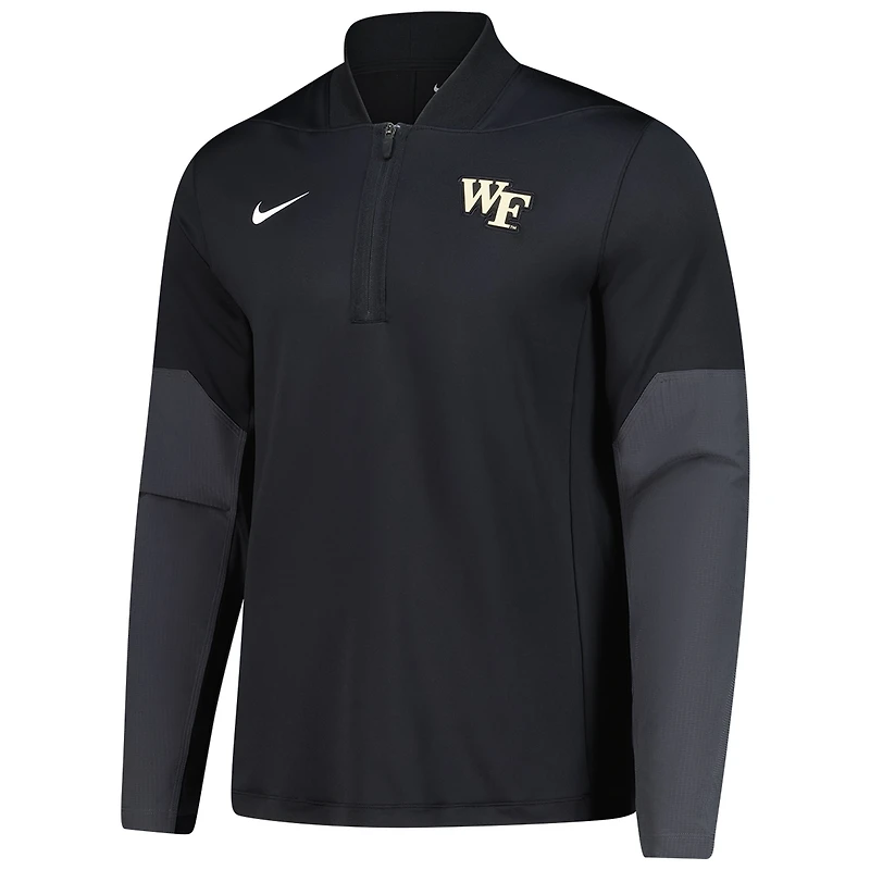 Pull demi-zip Nike Black Wake Forest Demon Deacons Dri-FIT pour homme