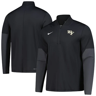 Men's Nike Black Wake Forest Demon Deacons Dri-FIT Half-Zip Pullover