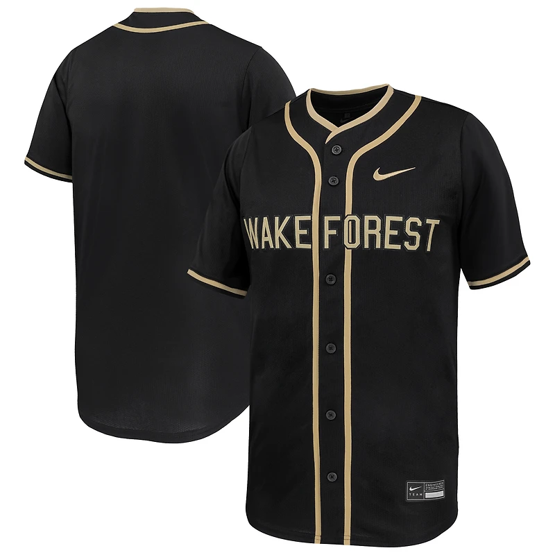 Maillot de baseball Nike Demon Deacons pour homme en édition limitée Black Wake Forest