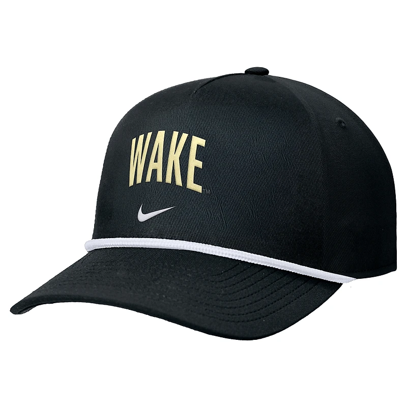 Men's Nike Black Wake Forest Demon Deacons Rise Adjustable Hat