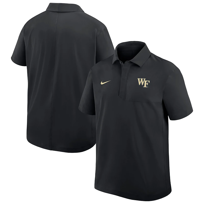 Men's Nike Black Wake Forest Demon Deacons Woven Polo