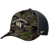 Casquette de camionneur ajustable Nike Camo Wake Forest Demon Deacons 2025 Military Appreciation Rise pour homme