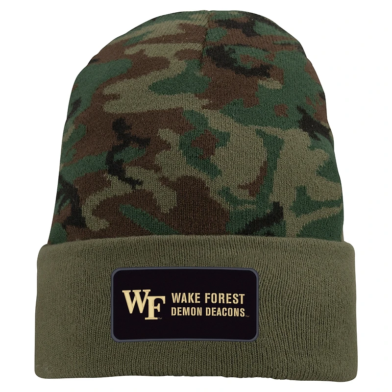Bonnet en tricot à revers Nike Camo Wake Forest Demon Deacons Military Pack pour homme