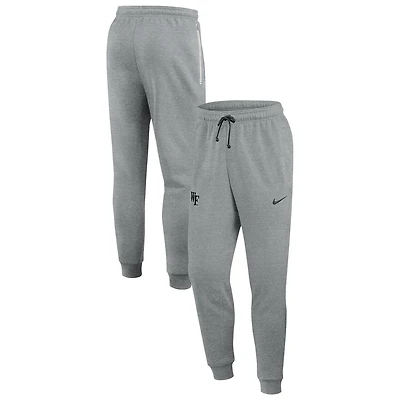 Pantalon de survêtement Nike Heather Grey Wake Forest Demon Deacons Basketball Practice Dri-FIT Taper pour homme