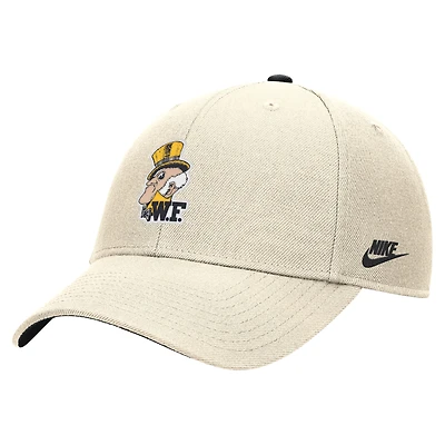 Casquette ajustable Nike Natural Wake Forest Demon Deacons Vintage Rise Dri-FIT pour homme