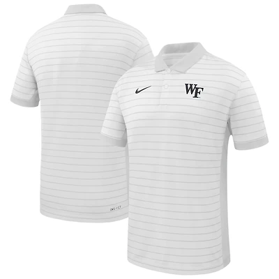 Men's Nike White Wake Forest Demon Deacons 2025 Early Season Coaches Sideline Victory Stripe Performance Polo