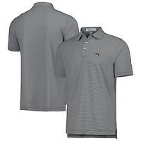 Men's Peter Millar Black Wake Forest Demon Deacons Jubilee Striped Performance Jersey Polo