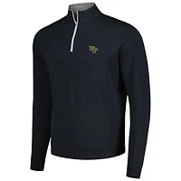 Men's Peter Millar Black Wake Forest Demon Deacons Perth Performance Quarter-Zip Top