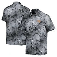 Chemise de camp boutonnée Tommy Bahama Black Wake Forest Demon Deacons Coast luminescent Fronds IslandZone pour hommes