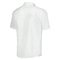 Men's Tommy Bahama White Wake Forest Demon Deacons Coconut Point Palm Vista IslandZone Camp Button-Up Shirt