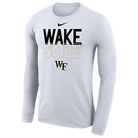 Nike  White Wake Forest Demon Deacons 2023 On Court Bench Long Sleeve T-Shirt
