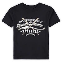 T-shirt de baseball pour tout-petits Garb Black Wake Forest Demon Deacons Toni