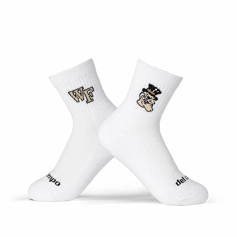 Unisex Del Campo White Wake Forest Demon Deacons Quarter-Length Socks