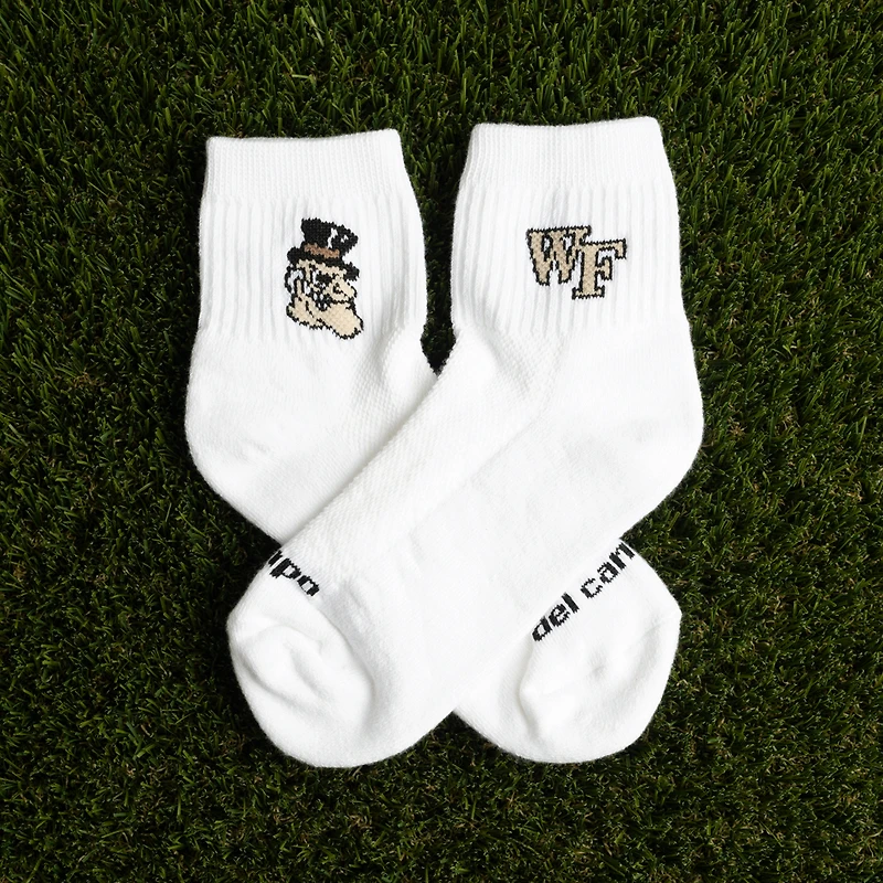 Chaussettes unisexes Del Campo White Wake Forest Demon Deacons mi-longues